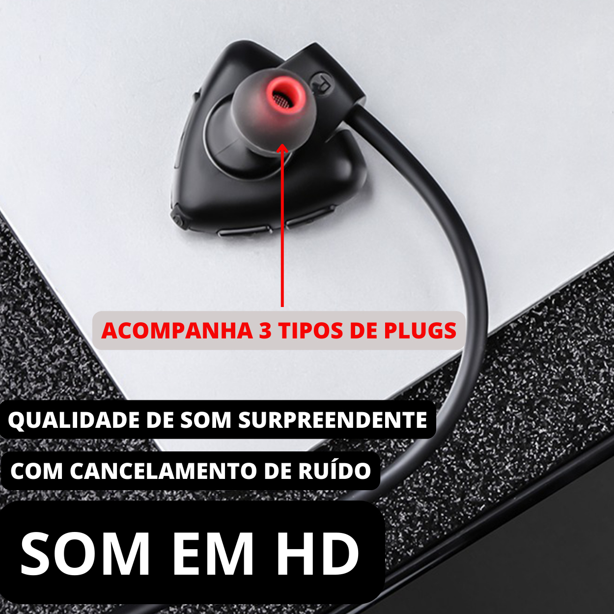 Fone de Ouvido Bluetooth Esportivo Sem fio